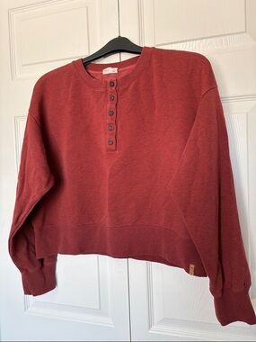 tentree Henley Sweatshirt in Dusty Rose